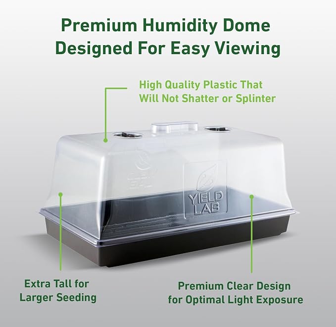 7 Inch Propagation Dome - 50 Pack Humidity Vented Domes – Plant Growing Dome for Seedling, Germination, Soil & Hydroponic Horticulture