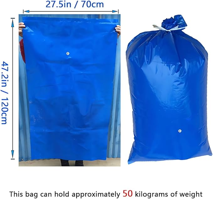 Venting Valve Bags 51" x 27", 6Pcs Compost bags, 8.7 Mil Thick Silo Bag for Straw, Coffee, Forage, Silage, Rice, Beans, Cereals, Grass, Storage Bags for Farm & Garden Use