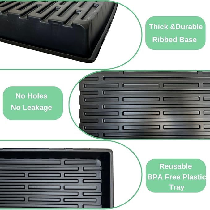 1020 Trays Set - 5 Pack (10 Pcs) Durable 1020 Mesh Tray and No-Hole Tray, Ideal Soil Blocking Trays for Seedlings, Microgreens, and Hydroponics, Heavy-Duty