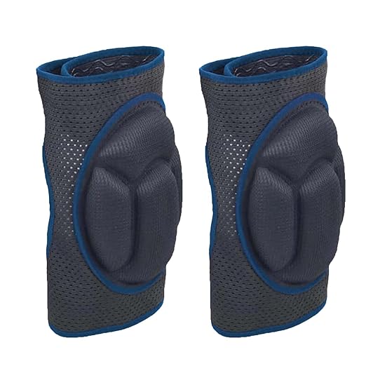 Garden Knee Pads for Women, Mens Knee Pad for Cleaning Floors, Breathable Gardening Knee Protector for Yard Tile Concrete Work, Adjustable Knee Cushion with Elastic Straps for Adult, Blue Small