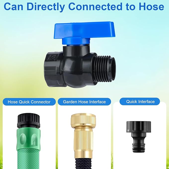 PVC Rain Barrel Spigot Kit 3/4 ", Garden Hose Shut Off Valve with Bulkhead Fitting, Rain Barrel Diverter Kit for Water Tanks, Aquariums, Garden Barrel 2 Pack