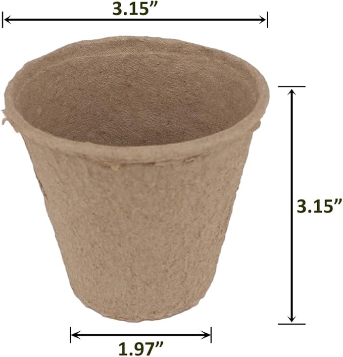 200 Pack 3.15" Round Biodegradable Peat Pots Plant Seedling Saplings & Herb Seed Starters Kit with 200 Pcs White Plastic Plant Labels