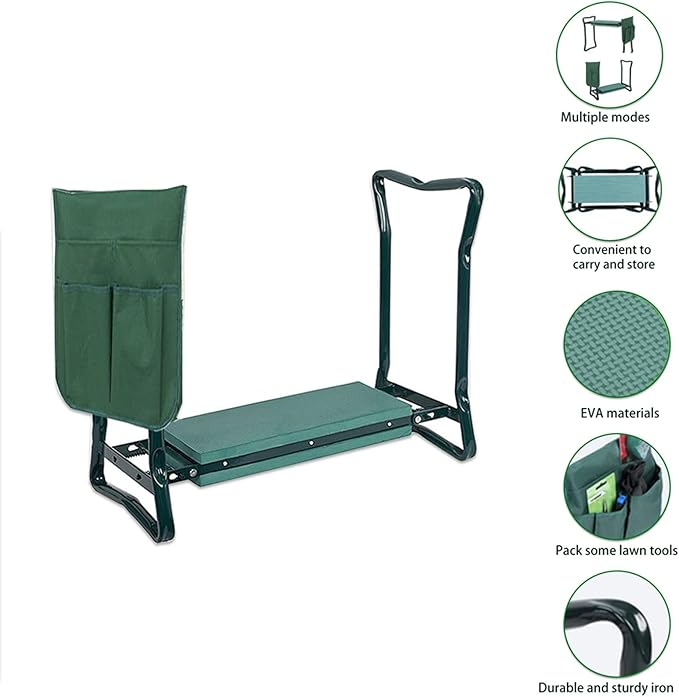 Multifunctional Garden Kneeler & Seat - Heavy Duty Folding Kneeling Bench with Handles, Ideal for Gardening and Sitting - Perfect Garden Stool for Seniors Women
