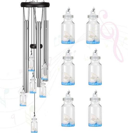 Windchimes Outdoors Clearance, Door Chime Wind Chimes for Outside Sympathy Wind Chimes for Patio Decoration, Garden Decor. Zen Garden Decor(Wishing Bottle)