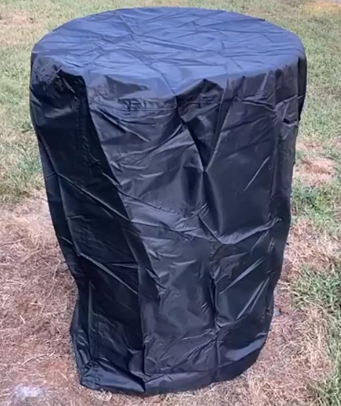 55 Gallon Drum Cover 25x37in Waterproof Storage Barrel Universal Rain Barrels Cover UV Full Protection for Patio Lawn Garden Rain Barrels Accessories (Black)