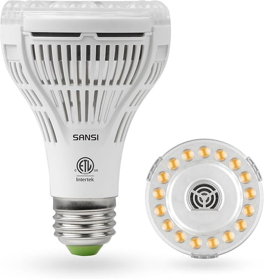 SANSI Grow Lights for Indoor Plants, Full Spectrum 15W Grow Light Bulbs (200 Watt Equivalent) with Optical Lens for High PPFD, 4000K Natural Daylight LED Plant Lights for Indoor Growing Seed Starting