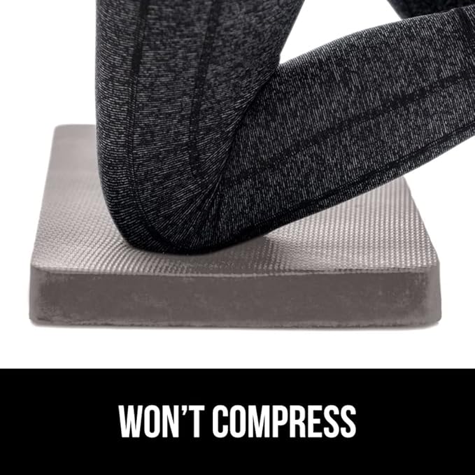 GORILLA GRIP Extra Thick Patent Pending Supportive Foam Kneeling Pad, 2 PK, Large Cushion Knee Pads for Gardening, Baby Bath, Dirt and Water Resistant, Workout and Garden Supplies, 17.5x11, Gray
