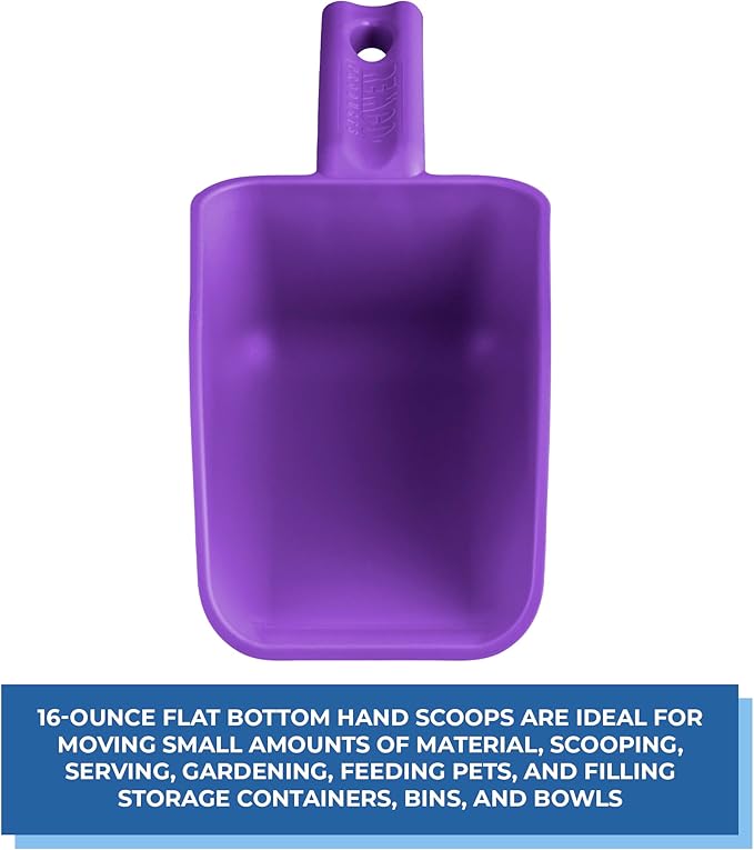 Vikan Remco 63008 Color-Coded Plastic Hand Scoop - BPA-Free Food-Safe Kitchen Utensils, Restaurant and Food Service Supplies, 16 oz, Purple