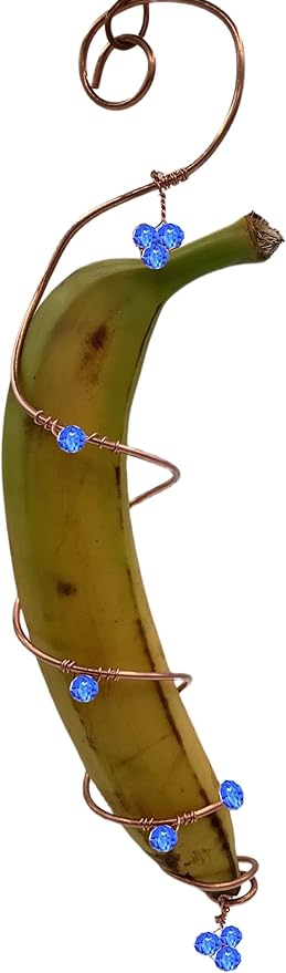 Outdoor Hanging Butterfly Feeder for Habitat (Glass Beads), Copper Garden Decor Butterfly Feeders for Outdoors, Hanging Garden Decor for Outside, Garden Decor and Butterfly Attractor (Blue)