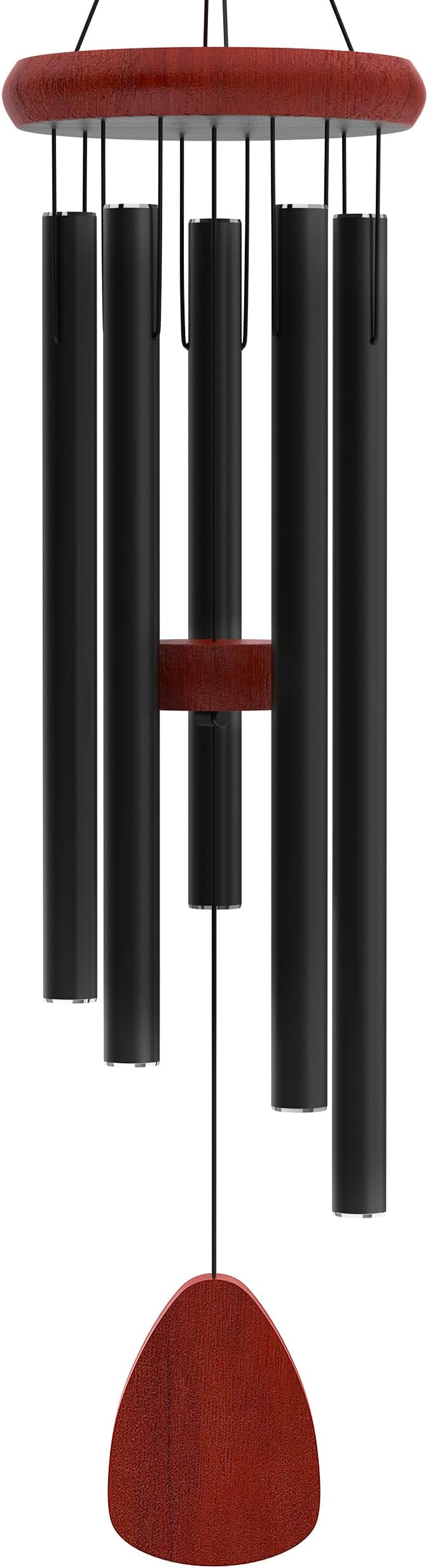 Wind Chimes for Outside - 37" Large Deep Tone Wind Chimes, Elegant Black Aluminum Windchimes Outdoors, Memorial Gift for Mom, Garden & Patio Decor