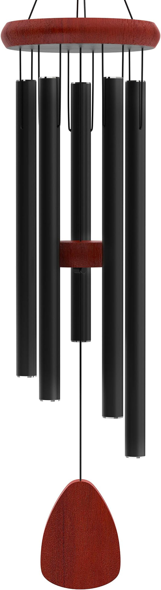 Wind Chimes for Outside - 37" Large Deep Tone Wind Chimes, Elegant Black Aluminum Windchimes Outdoors, Memorial Gift for Mom, Garden & Patio Decor