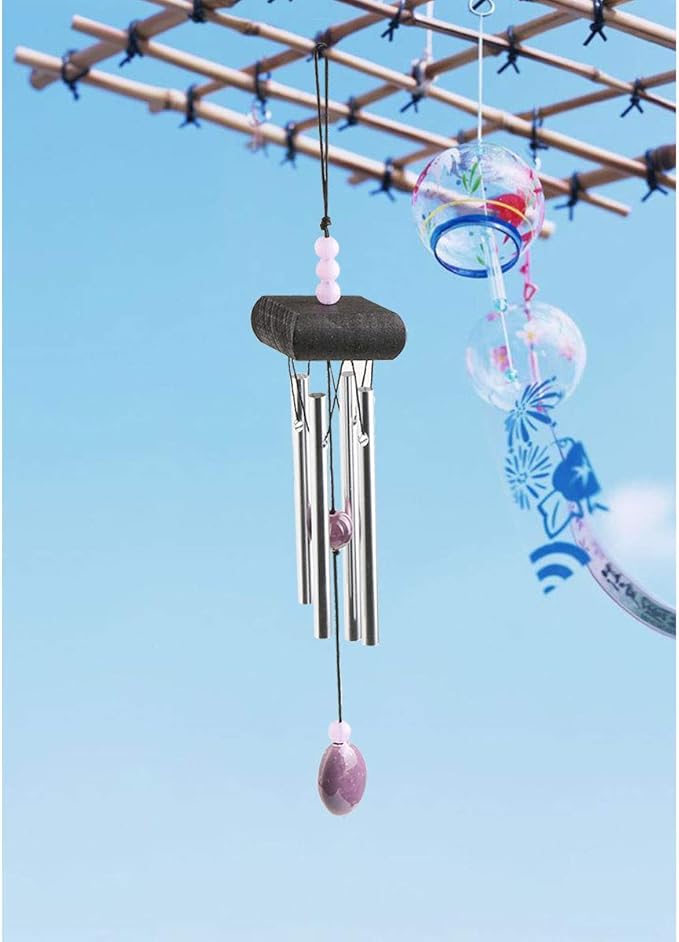 Wind Chimes, Creative Design 2 Pack Beautiful Garden Chimes, Portable Metal Wind Chimes for Home Garden Decoration, Small Size
