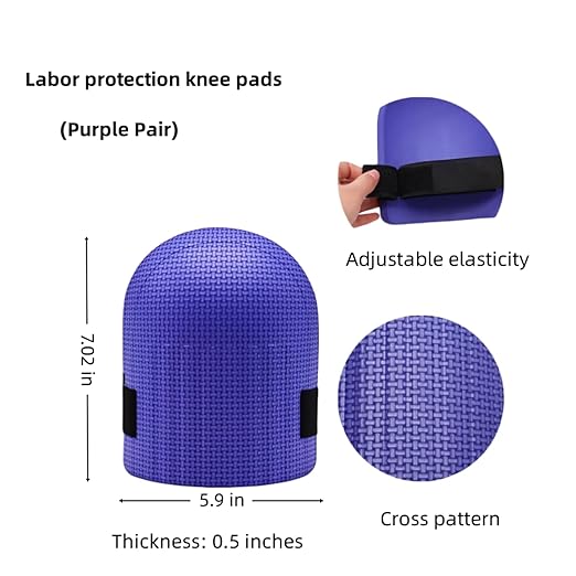 MBHKRRSGardening Knee Pads for Women and Men Lightweight Waterproof Foam Knee Pads for Gardening and Housework with Adjustable Hook'n'Loop Straps (Purple)