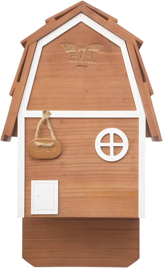 Big Bat Box - Bat Barn Junior 2 Chamber, Compact Bat House for Outside - Artificial Roost Kit for Wall-Mount - Bat Houses for Backyards