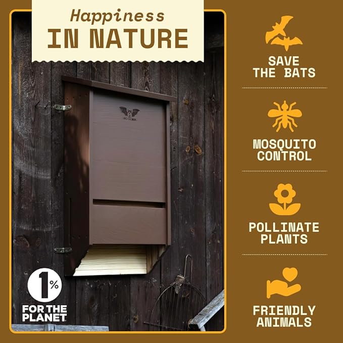 WildYard Bat House - Brown, 3 Chamber, Up to 200 Occupants - Weather-Resistant Bat Box for Pole & Wall Mount - Easy Outdoor House Setup - Durable Cedar Construction for Long-Lasting Strength