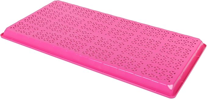 SUNPACK 10" x 20" Heavy Duty Mesh Plastic Seed Starting Tray, Magenta, 1" (Pack of 10) - Ensures Water Drainage and Aeration, Perfect for Greenhouses or Indoor Gardening