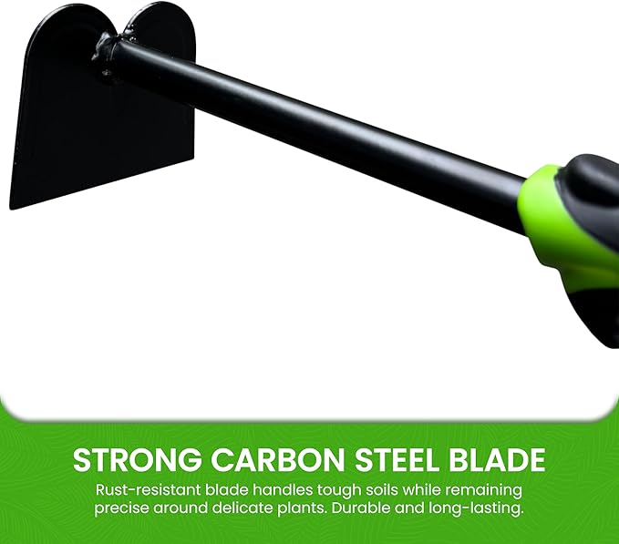 Garden Guru Hand Hoe Tiller Cultivator Tool - Carbon Steel for Ultimate Strength - Rust Resistant - Ergonomic Handle - Great for Gardening Digging Tilling Planting Cultivating Loosening (4 Pack)