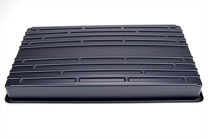 Living Whole Foods 10 Pack of Durable Black Plastic Growing Trays (Without Drain Holes) 21" X 11" X 2" - Flowers, Seedlings, Plants, Wheatgrass, Microgreens & More