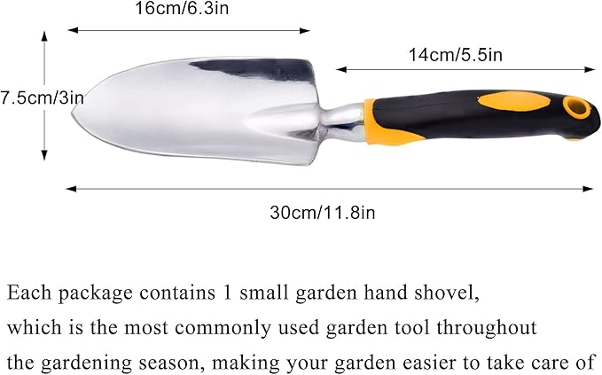 Cuayaes Garden Trowel Hand Shovel, Small Gardening Tools Aluminum Heavy Duty Garden Spade with Ergonomic Handle for Digging, Weeding, Planting, Transplanting