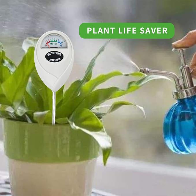 Soil Moisture Meter, 2 Pack Long Probe Soil Moisture Monitor for House Plants, Soil Hygrometer Moisture Sensor for Indoor & Outdoor, Garden, Farm, Lawn Plant Care, No Battery Needed(Green + White)