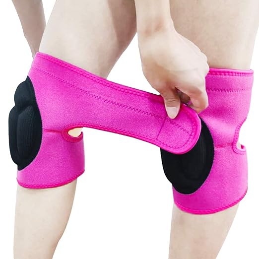 Women Knee Pads for Cleaning House Floors,Gardening Work, Carpet, Kneeling Kneepads with Soft Inner Liner, Adjustable knee pads Suitable for Working on Garden,Flooring Yard,Pink M. (1 Pair)