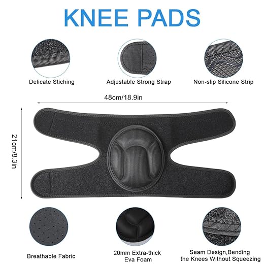 Protective Knee Pads Anti Slip Collision Avoidance Outdoor Sports Kneeling Braces High Elastic Fabric for Garden Dancing Cleaning