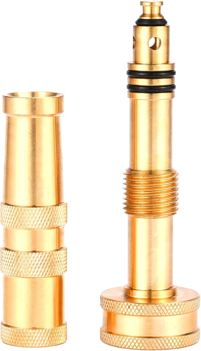 Heavy-Duty Brass Adjustable Twist Hose Nozzle, 2 Pack