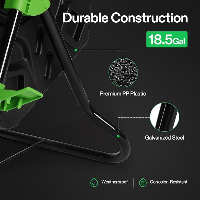 VIVOSUN Tumbling Composter, 18.5 Gallon Compost Bin, Heavy-Duty Compost Tumbler w/Sliding Door, Lockable Brake and Rotating Design for Fast Creation of Fertile Soil, Outdoor