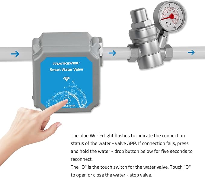 DN20 Smart Water Valve 3/4 Inch Smart Water Management System WiFi Remote Control Faucet Timer for Hose, Sprinkler Water Timer, Auto Watering for Plants , Home Water Protection Systems (DN20(3/4"))