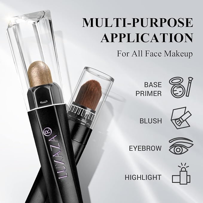 6PCS Cream Eyeshadow Stick Makeup Sets, Metallic And Matte Shimmer Eye Shadow Eye Brightener Stick Pencil Crayon, B01-Pink Brown