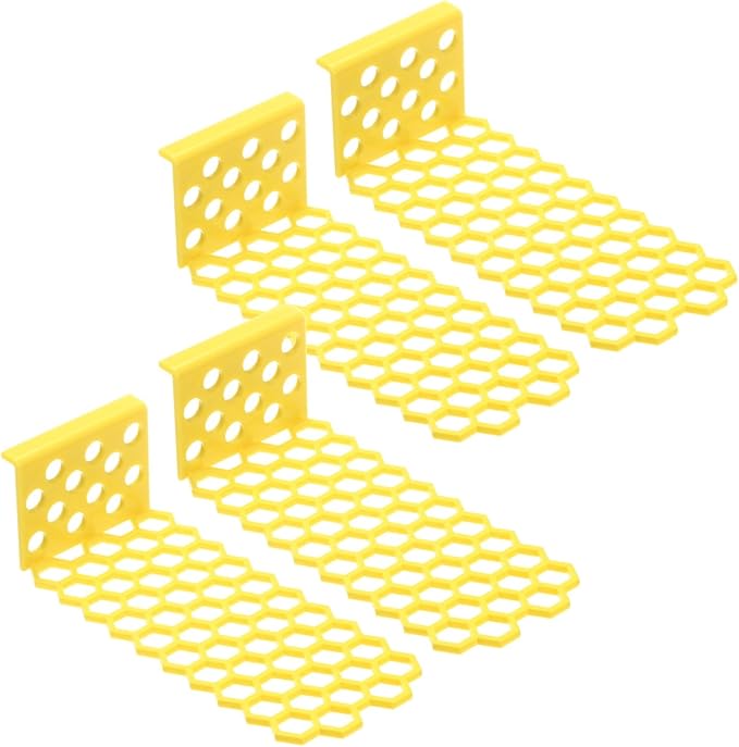 4-Pack Floating Bee Island, 18x6cm/7.09x2.36 Inch Plastic Floating Bee Watering Station for Feeding/Butterfly Bath/Outdoor Garden Decor [Yellow]