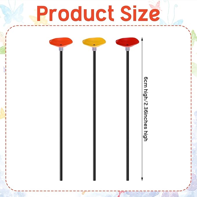 3 Pcs Bee Watering Station Set Metal Bee and Butterfly Feeders with Metal Stake Bird Butterfly Bath Bowl Cup for Poppy Flower Garden Lawn Outdoor Garden Yard Patio Decor (Red Yellow Orange)