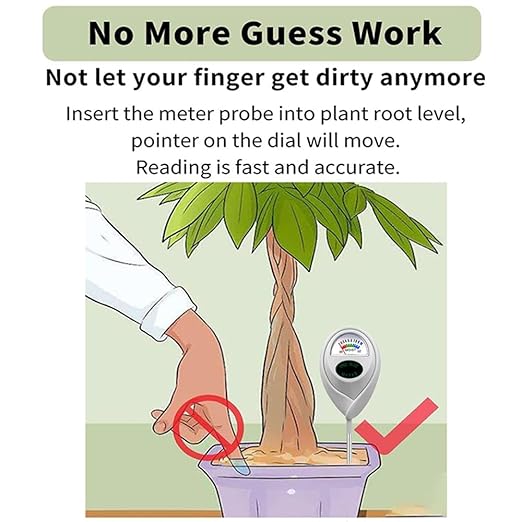 White Soil Moisture Meter, Soil Moisture Monitor for Plants, Soil Hygrometer Moisture Sensor, Plant Water Meter with Guidance for Indoor & Outdoor, Garden, Farm, Lawn Plant Care