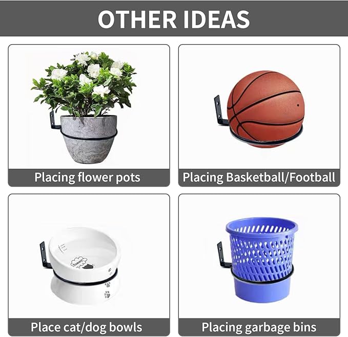 8 Inch Wall Mounted Plant Holder,Plant Wall Mount,Flower Pot Holder for Outside,Wall Planters for Indoor Plants (6 Pack)