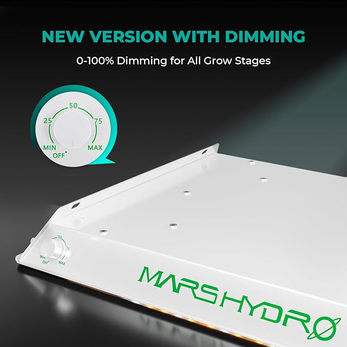 MARS HYDRO TS600 100W LED Grow Light for Beginners, New Diodes Layout Full Spectrum Growing Lamps for Indoor Plants Hydroponic Seed Starting Vegetables Bloom in 2x2 Grow Tent