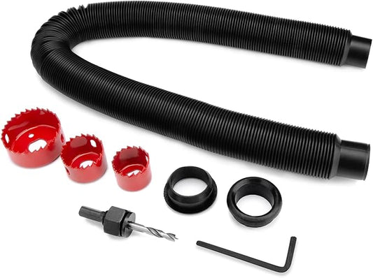 Rainwater bucket hose connector kit connects 2 rainwater buckets to store more rainwater for outdoor activities in the home garden, with hole saw and gasket