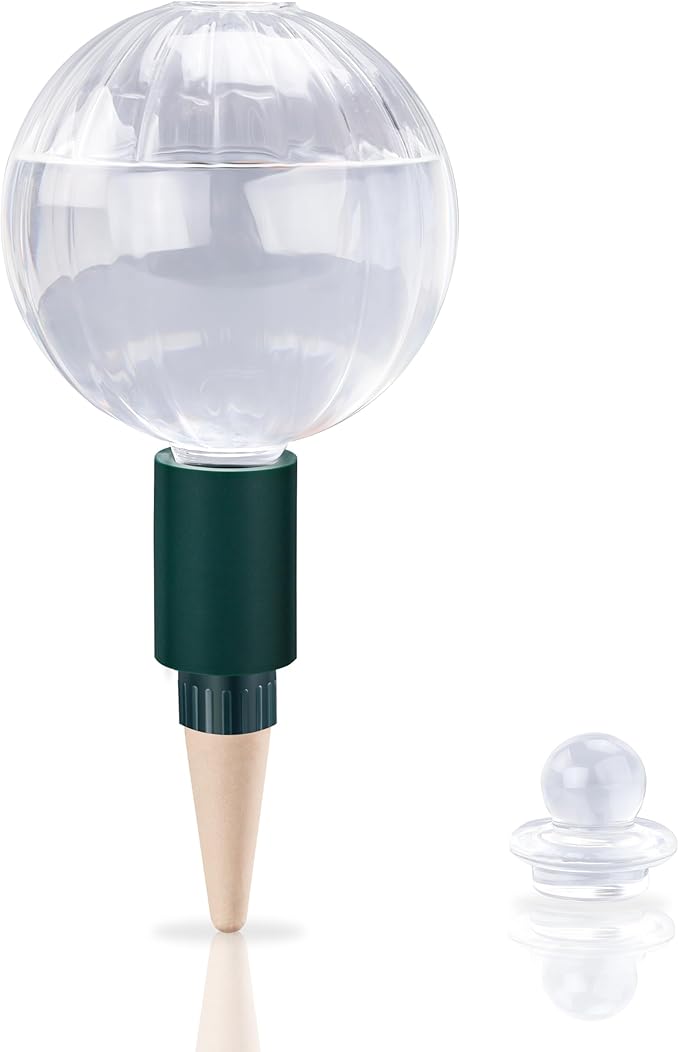 23 oz Extra Large Plant Watering Globes, Top Fill Clear Glass Watering Bulbs with Terracotta Adapter, Slow Release Self Watering for Daily & Vacation Use, Waterer, Planter Insert, 1 Pack