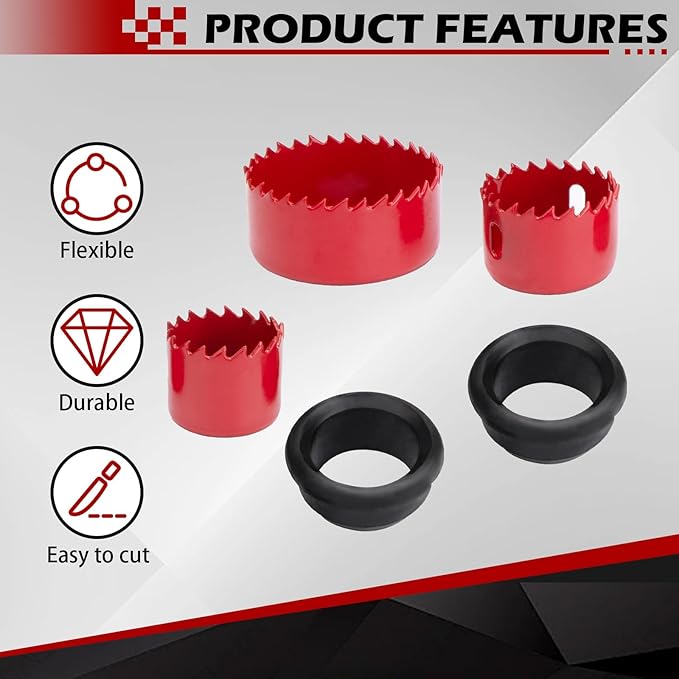 Rainwater bucket hose connector kit connects 2 rainwater buckets to store more rainwater for outdoor activities in the home garden, with hole saw and gasket