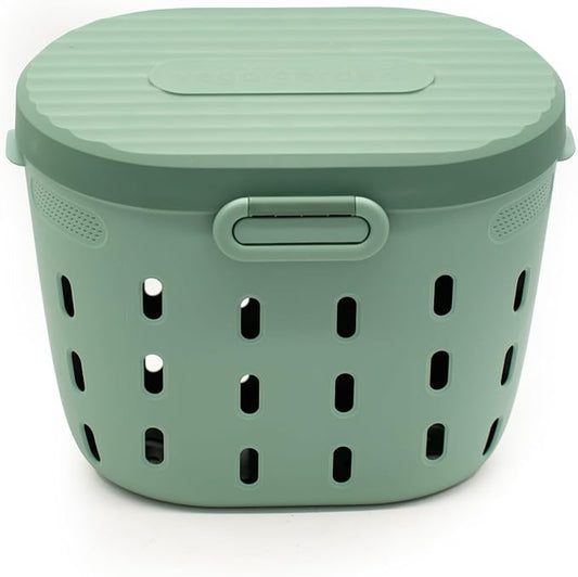 Vego Garden In-Ground Worm Composter Outdoor Farm Compost Bin 7 Gallons BPA-Free Composting System for Raised Garden Beds, Sage Green