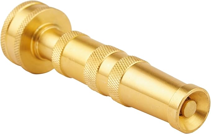 Pack of 2 Heavy Duty Brass Hose Nozzle-4'', Adjustable Twist Garden Hose Nozzles, Water Hose Sprayer Nozzle for Garden Lawn Efficient Watering and Spraying, with 10 Rubber Washers
