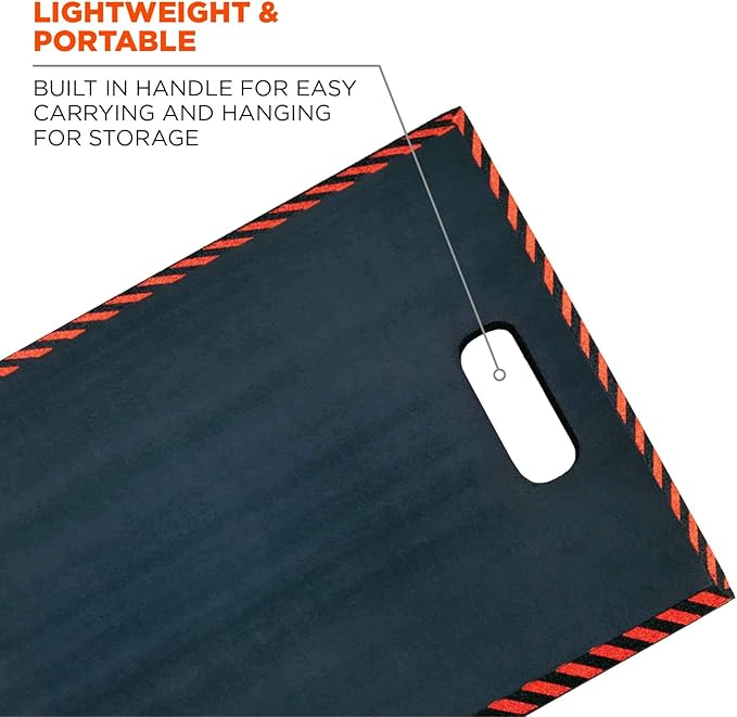 Ergodyne ProFlex 385 Kneeling Pad, Foam Knee Cushion, Water Resistant Kneeling Mat, 16" x 28" x 1",Black,Large