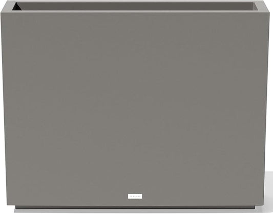 Veradek Block Series Span Plastic Planter - Tall Rectangular Planter for Indoor or Outdoor Patio/Porch, Gray, 30" in Height, 10" in Width, 38" in Length