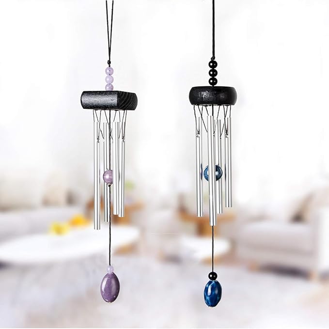 Wind Chimes, Creative Design 2 Pack Beautiful Garden Chimes, Portable Metal Wind Chimes for Home Garden Decoration, Small Size