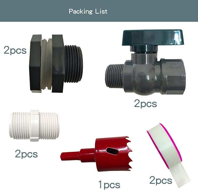 2 Pack rain barrel spigot kit, rainwater barrel diverter connector faucet kit - 3/4 inch water pipe repair kit for garden watering hose stop garden hose shut off valve rain barrel spigot kit diverter