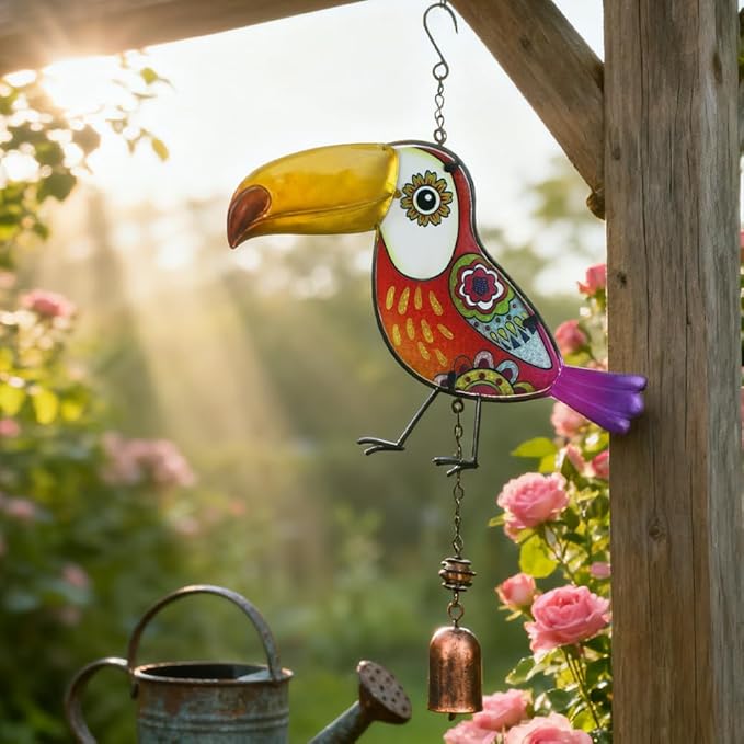 Wind Chimes for Outside, Toucan Metal Wind Chimes 3 Pack - Waterproof Rustproof Garden Decor, for Friends & Family
