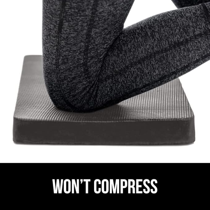 GORILLA GRIP Extra Thick Patent Pending Supportive Foam Kneeling Pad, 2 PK, Large Cushion Knee Pads for Gardening, Baby Bath, Dirt and Water Resistant, Workout, Garden Supplies, 17.5x11, Charcoal