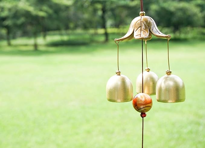3 Bells Lucky Wind Chimes Feng Shui Wind Bell for Good Luck Home Garden Hanging Decoration Gift