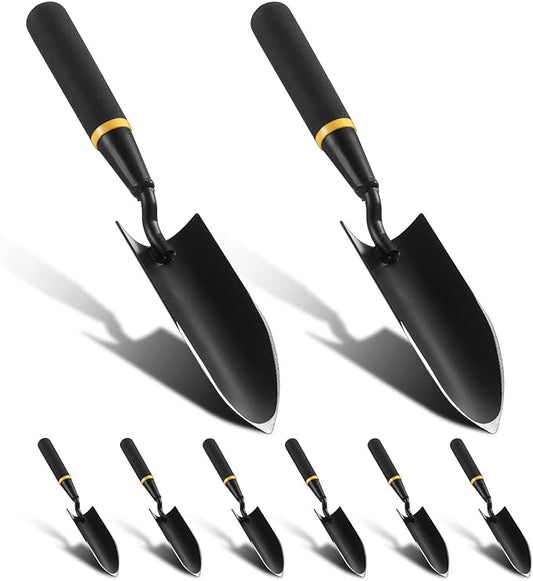 8 Pcs Garden Trowel Heavy Duty Garden Hand Shovel Tool Carbon Steel Trowel for Camping Digging Metal Hand Shovel Spade with Resin Handle for Lawn Yard Farm Home Shop Planting (2.56 Inch)