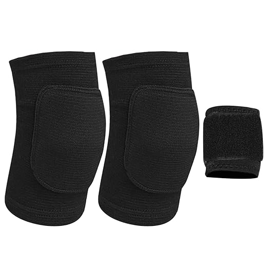 2pcs Knee Pads for Garden Volleyball Knee Pads for Dancers with 1pc Wrist Support Brace Riding Kneepads Outdoor Sports Kneeling Pad for Women Men(SIZE:L)