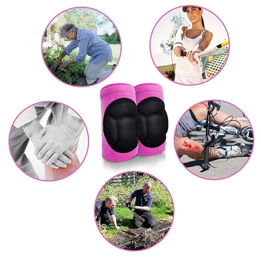 Plus Size Knee Pads For Cleaning Floors, Gardening, Women Pad With Soft Inner Liner, Adjustable Kneeling Suitable for Adult and Elderly for Garden, Flooring, Yard Working,Pink XL (1 Pair)